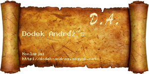 Dodek András névjegykártya