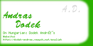 andras dodek business card